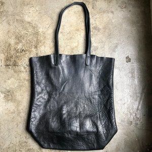 BAGGU Medium Leather Tote Bag